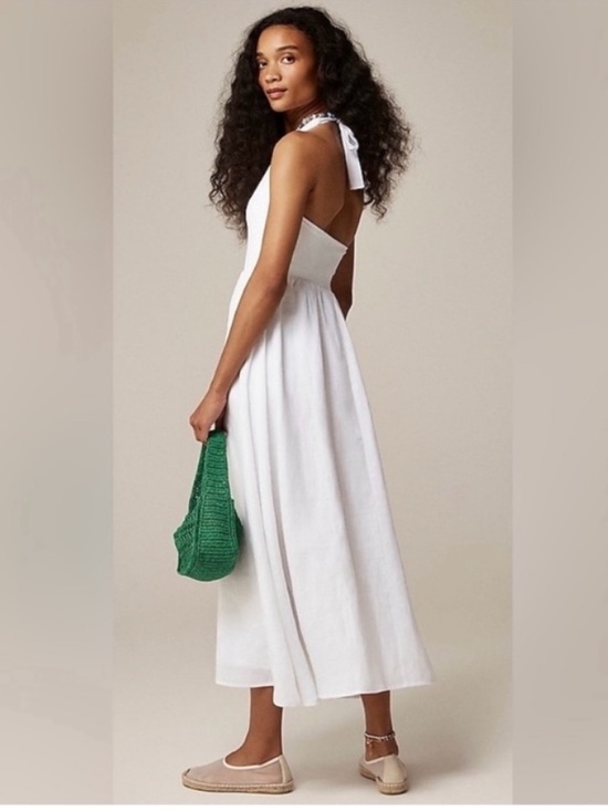 J. Crew Dresses & Skirts - J Crew Halter Mixy Dress White Linen S